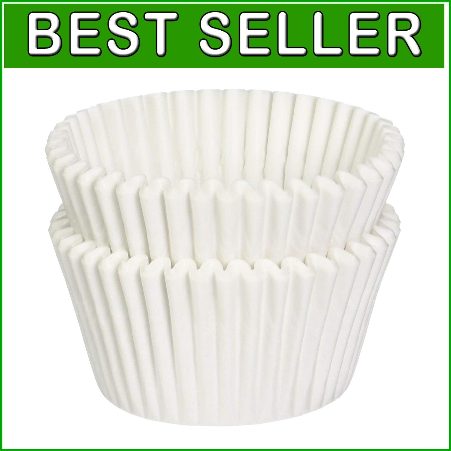 Bulk White Mini Baking Cups - Fluted Greaseproof Cupcake Liners, 10,000 Count