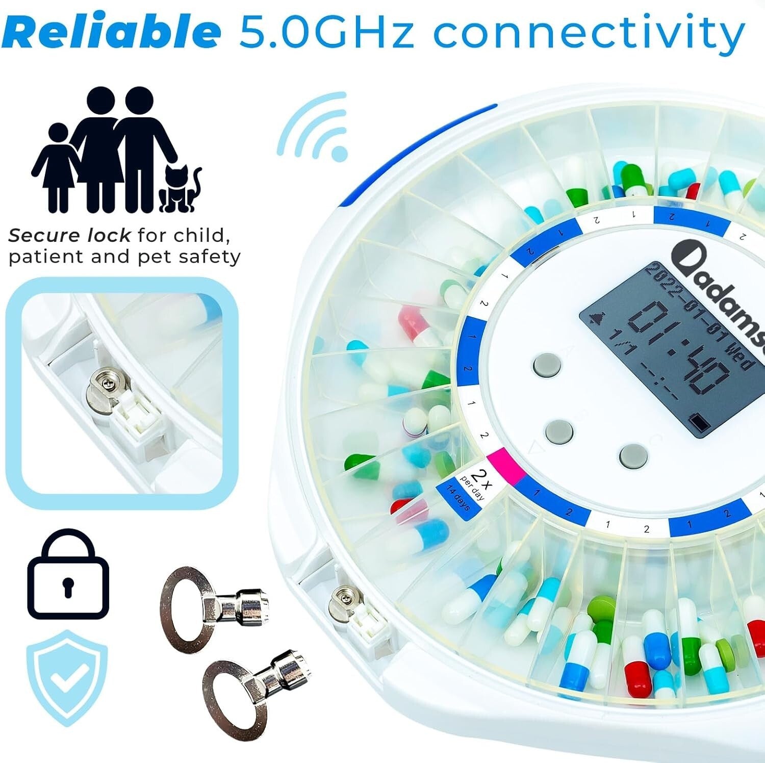 Secure Automatic Pill Dispenser with WiFi App - Peace of Mind for Caregivers