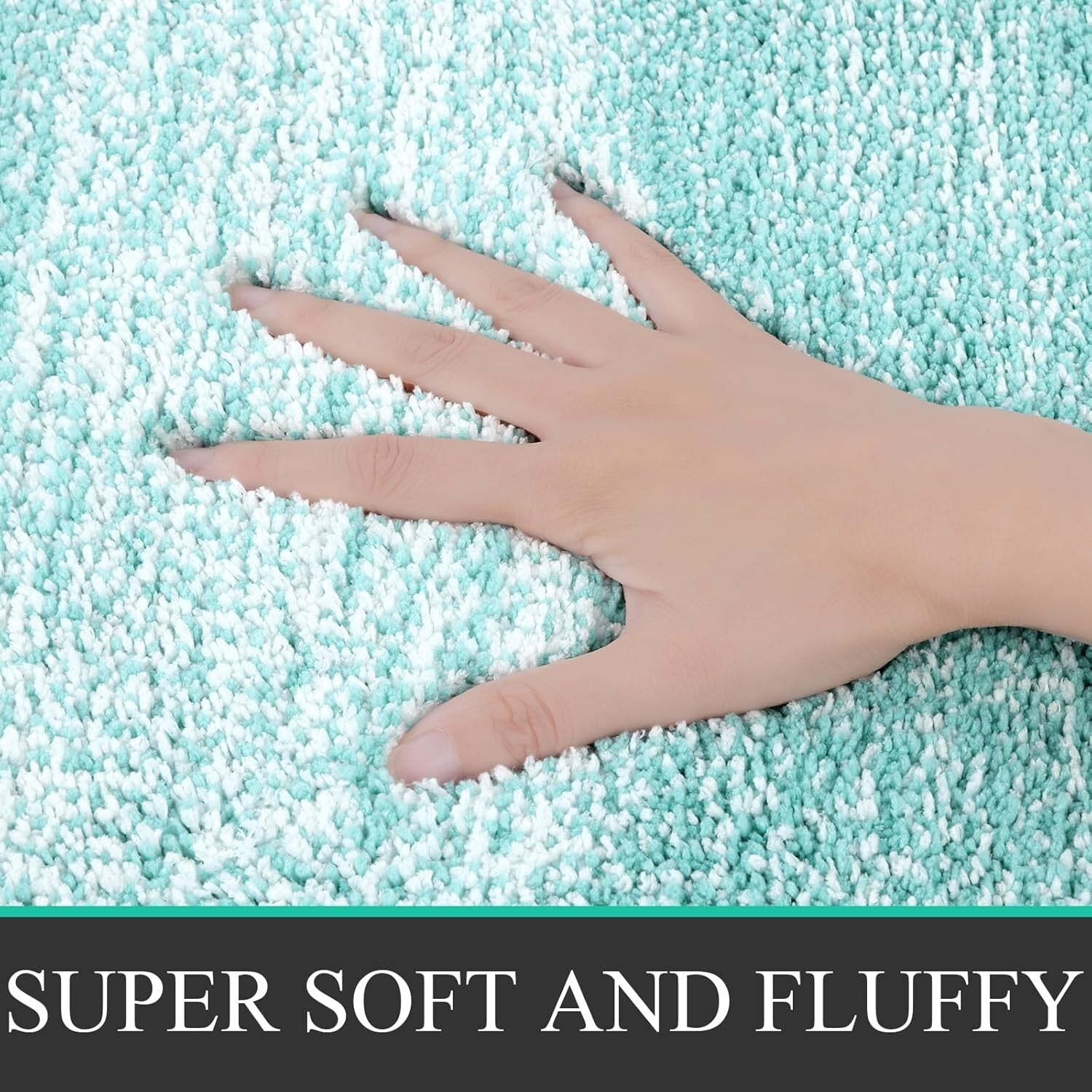 Elegant 4-Piece Teal Bath Set - Soft Rugs with Non-Slip Backing for Bathrooms