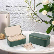 Load image into Gallery viewer, Faux Leather Travel Jewelry Box - 12 Convenient Zipped Pouches for All Jewelry
