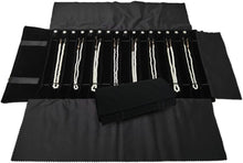 Load image into Gallery viewer, Luxury Black Diamond Jewelry Organizer Roll with Snap Closure - Travel Essential