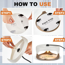 Load image into Gallery viewer, Durable Indoor Flea Light Trap Bundle - 4 Traps with UV Bulbs &amp; Sticky Discs