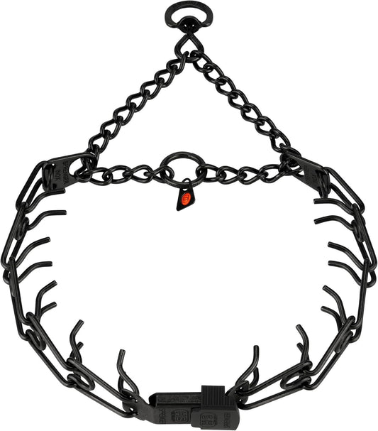 German-Made Pinch Dog Collar 25in with Adjustable ClicLock Buckle for Training