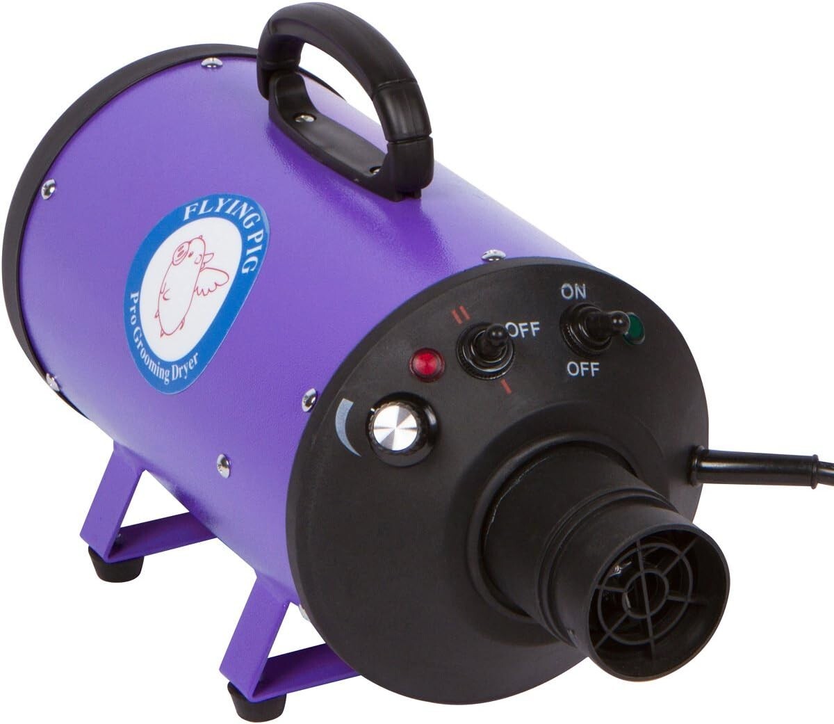 Efficient Flying One Pet Grooming Dryer - High Velocity, Adjustable Heat, Purple