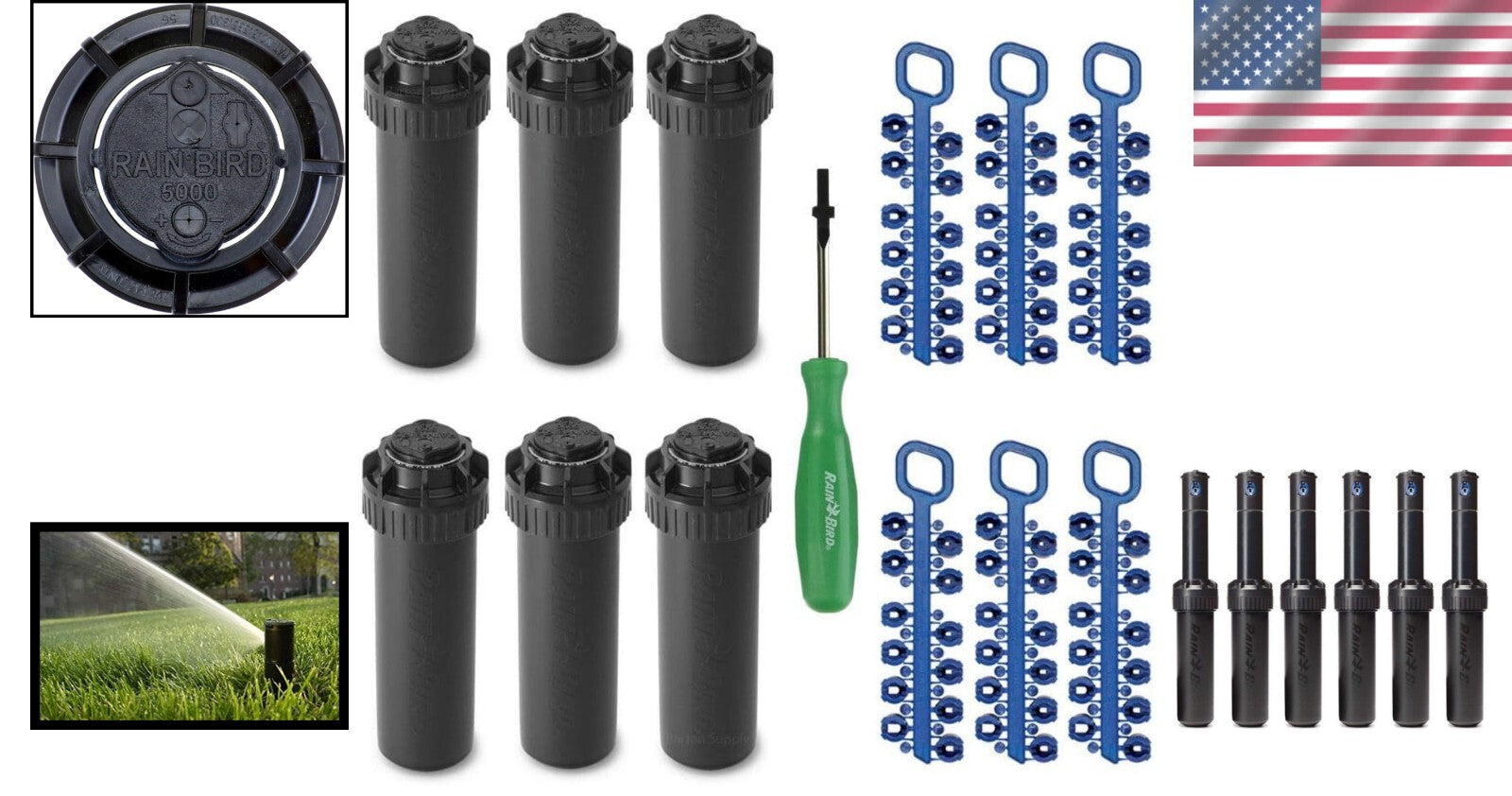 Durable 5000 Series Rotor Sprinklers - 25ft to 50ft Coverage, Easy Installation