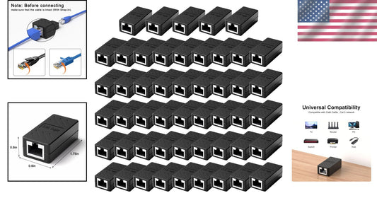 Pack of 50 RJ45 Ethernet Extender Adaptors - Signal Boosters for All Devices