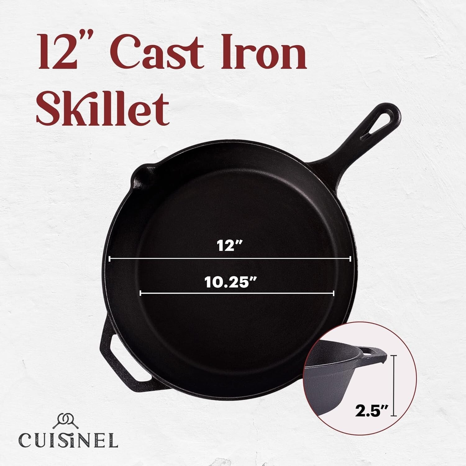 Versatile Indoor/Outdoor Cooking - Cast Iron Fry Pan with Silicone Handle & Lid