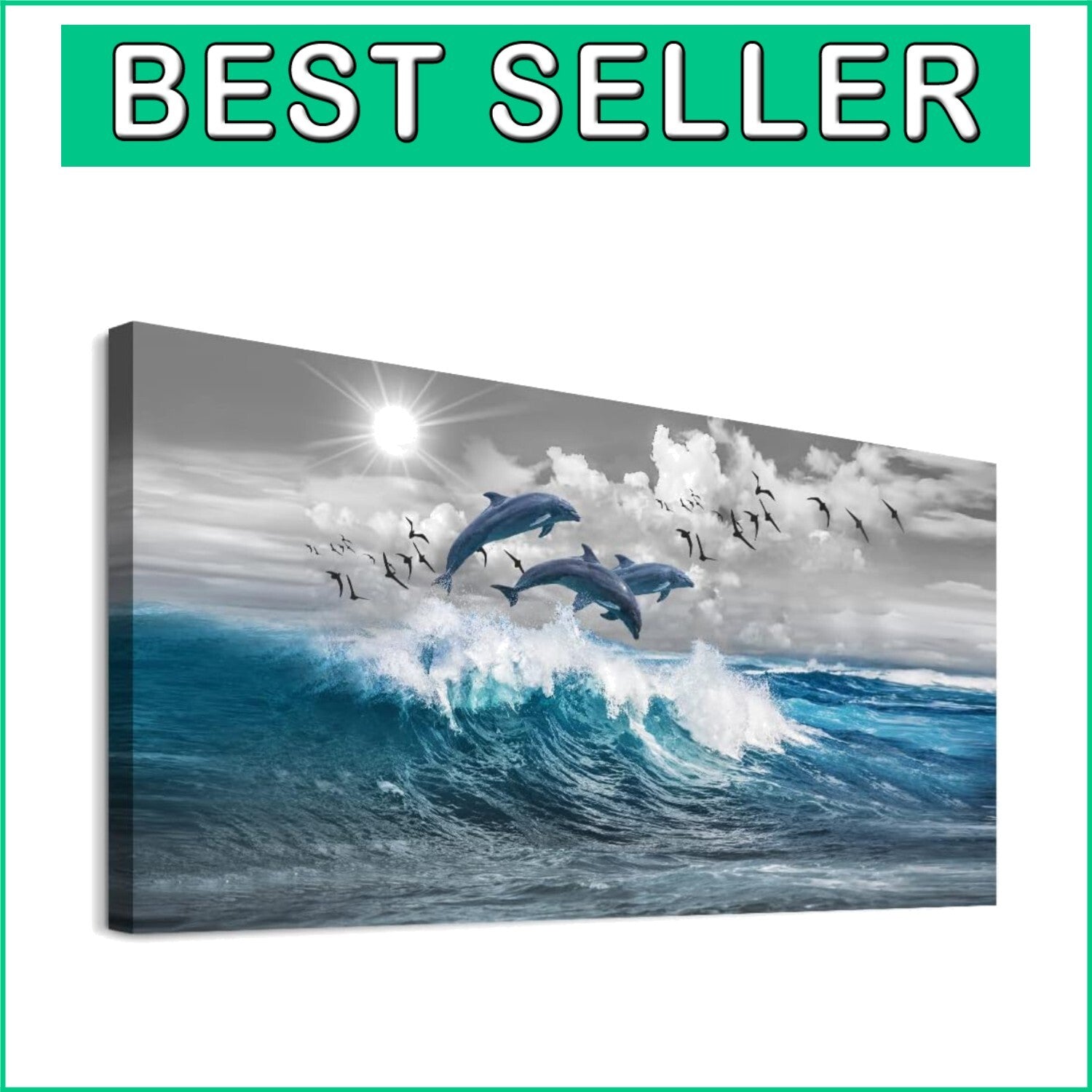 Elegant 40'' x 20'' Blue Sea Canvas Art - Perfect Wall Décor for Home or Office
