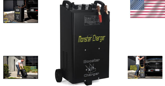 Advanced Stark 55 Amp Battery Charger with Wheels and Safety Features for Trucks