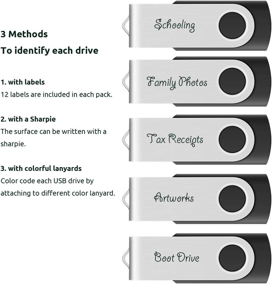 Customizable 64GB USB 3.0 Flash Drives - 10-Pack with 90MB/s Transfer Speed