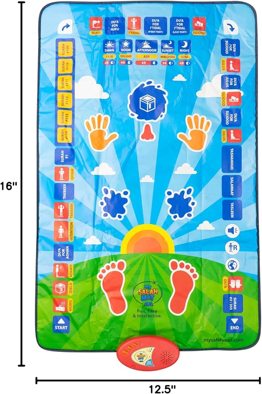 Engaging Kids Salah Prayer Mat with Touch Keys & Audio Guide for Ages 3-8