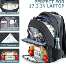 Load image into Gallery viewer, Insulated Lunch Backpack &amp; 17-Inch Laptop Carrier - Stylish &amp; Functional Design