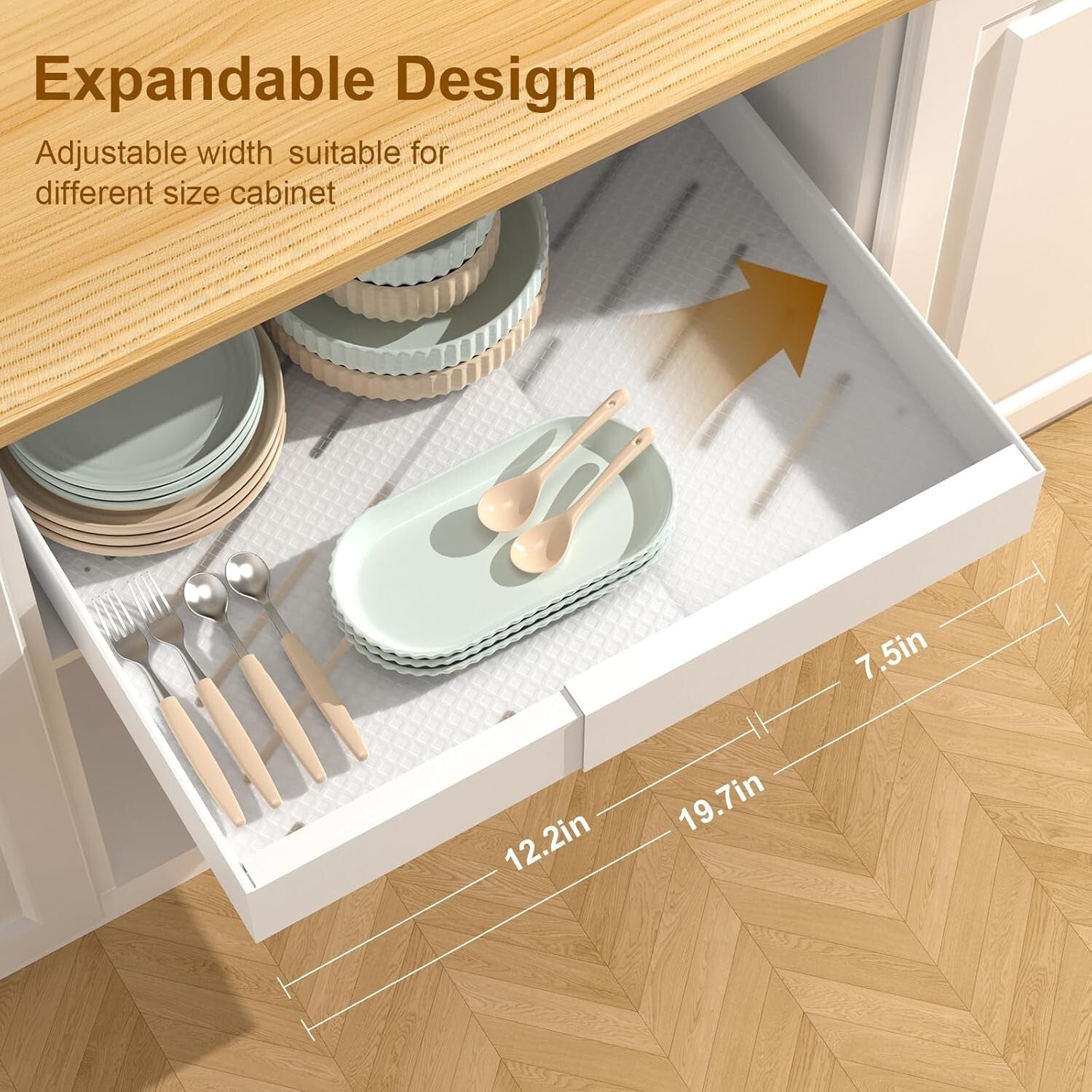 Expandable 2PCS Heavy-Duty Pull Out Drawer Organizers for Versatile Kitchens