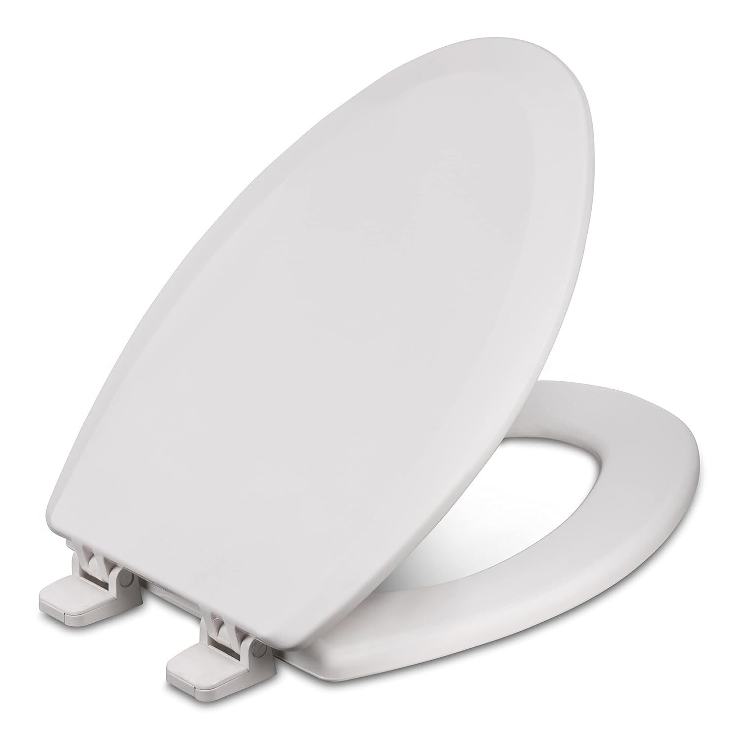Sturdy White Elongated Wood Toilet Seat 6-Pack - Quick & Secure Installation