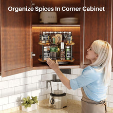 Load image into Gallery viewer, Revolving Lazy Susan Spice Rack with Adjustable Height - Perfect for Cabinets