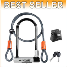 Load image into Gallery viewer, Kryptolok Standard Bicycle U-Lock - Heavy Duty with Secure Mounting Bracket