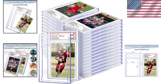 Durable Acrylic Card Cases with Diamond Edge Design - Perfect for All Card Types