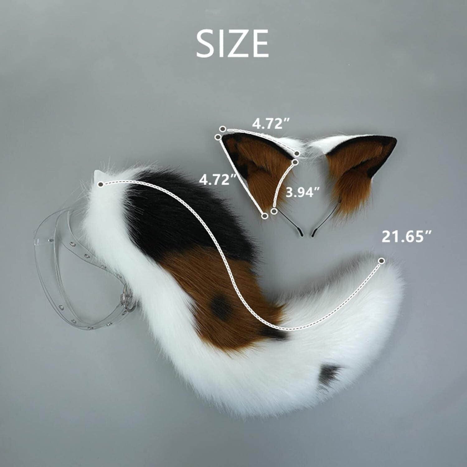 Lightweight Adjustable Animal Tail and Ears - Ideal for Festivals and Parties