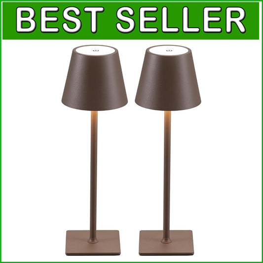 Waterproof Table Lamps - Modern Cordless 2 Pack with Adjustable Brightness