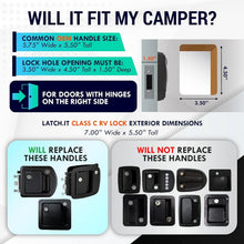 Load image into Gallery viewer, Water-Resistant Class C Mechanical RV Door Lock – Complete Installation Kit