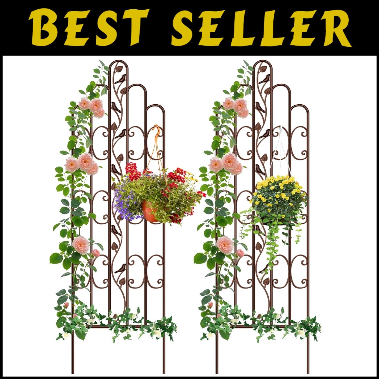 Durable & Decorative 2 Pack Garden Trellis - 71" Tall for Outdoor Beautification