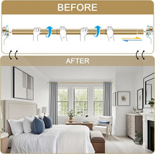Load image into Gallery viewer, Versatile Gold Tension Shower Rod 34-96 Inches - Ideal for Bathrooms or Kitchens