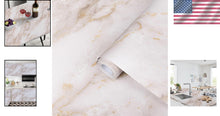 Load image into Gallery viewer, Self-Adhesive Gold Marble Peel and Stick Wallpaper for Elegant Countertops 23...
