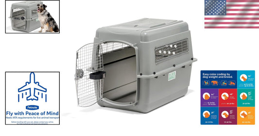IATA Compliant Sky Kennel for Dogs 50-70 lbs - Secure Airline Approved Crate