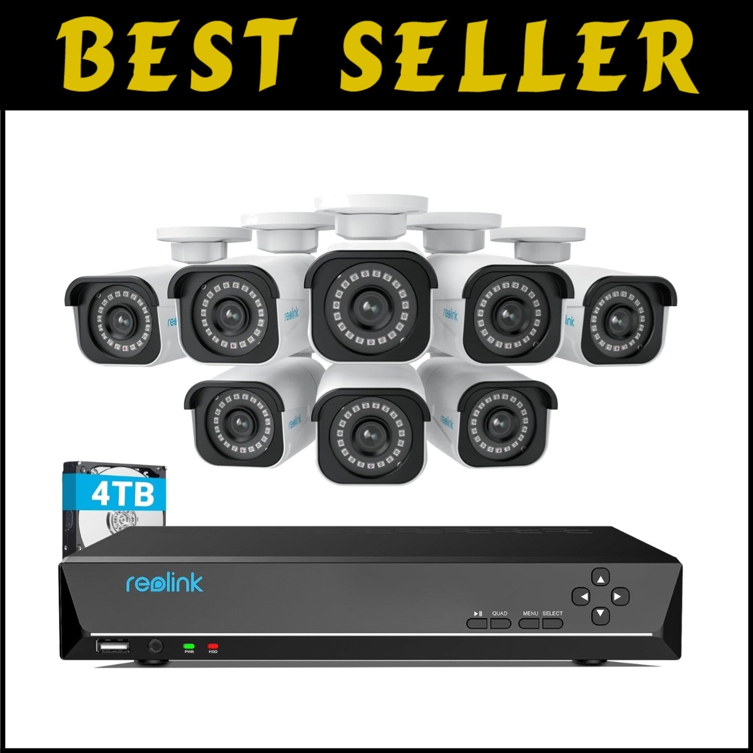 8MP PoE Security Camera Set - Weatherproof 4K 24/7 Surveillance with App Control