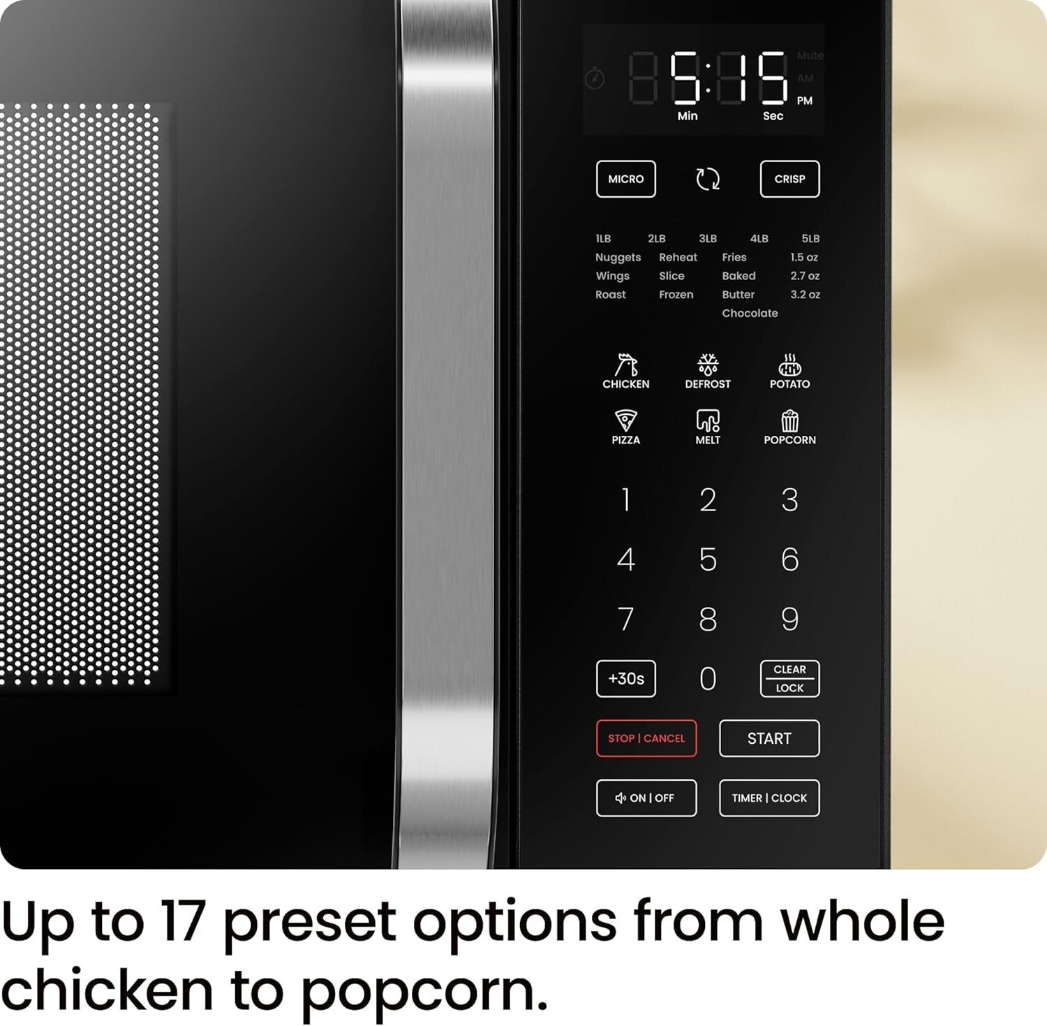Effortless Cooking with Eco-Friendly Countertop Convection Microwave - 6 Presets