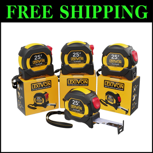 Precision 25Ft Tape Measures - 4-Pack with Easy Read Scale & Dual Lock Features