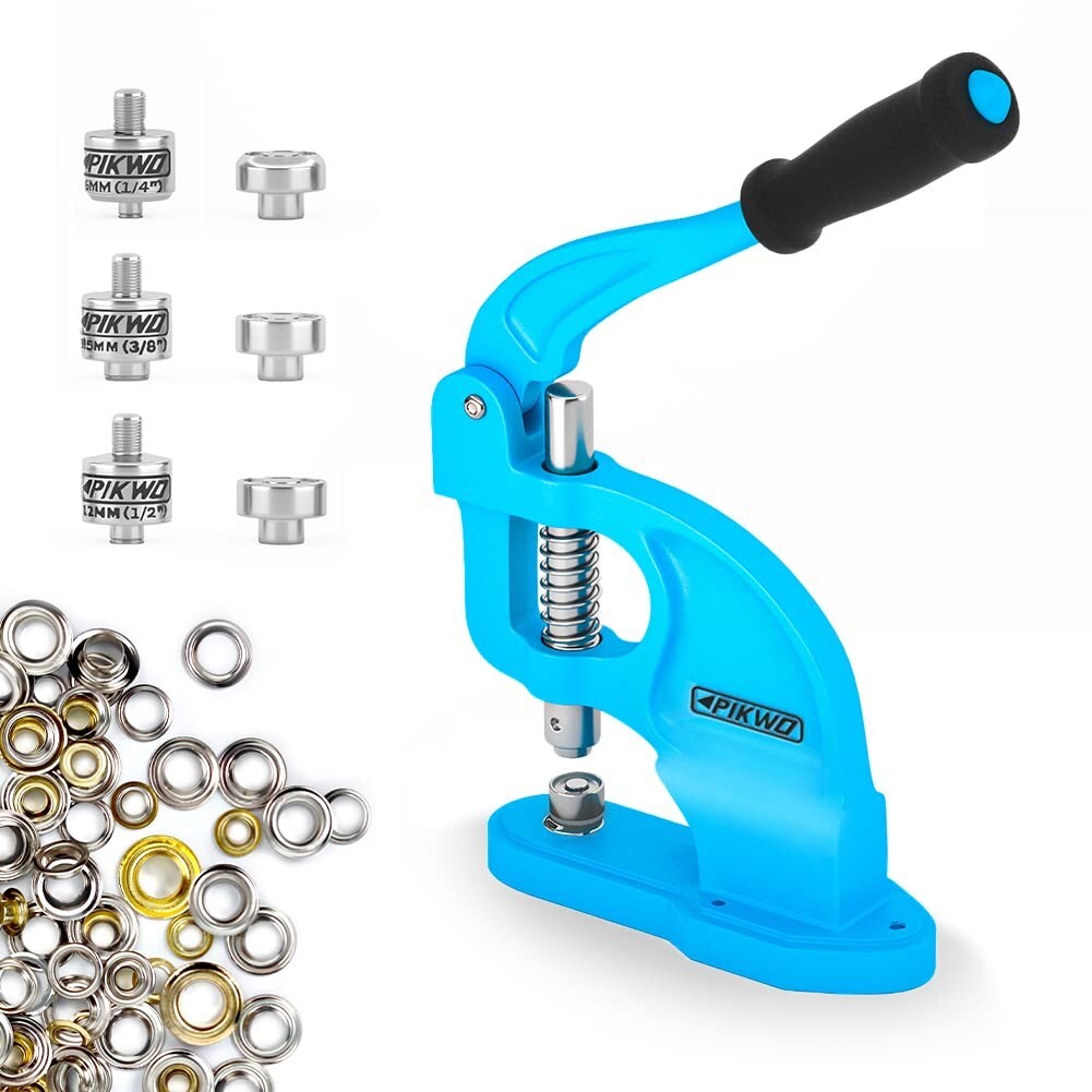 Versatile Self-Piercing Grommet Machine with 900 Nickel-Plated Grommets Included