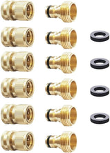 Load image into Gallery viewer, Durable Brass Quick Connect Garden Hose Fittings - Leak-Free 3/4 Inch GHT Set