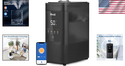 Premium 6L Smart Humidifier with Remote Control: Warm & Cool Mist for Home