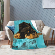 Load image into Gallery viewer, Lightweight Cute Rottweiler Flannel Blanket - Perfect for Cozy Nights &amp; Days