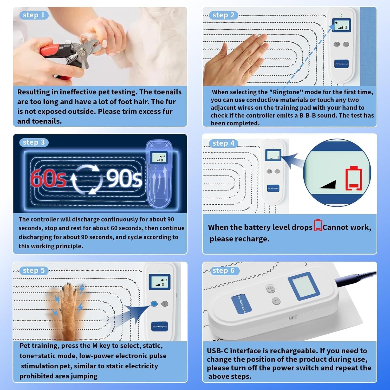 Blue Cat Scat Mat 12x60 with Adjustable Shock Levels - Effective Indoor Training