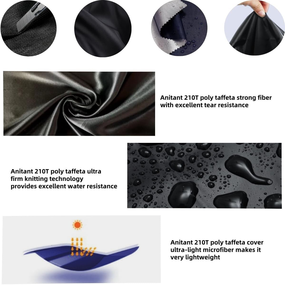 Universal Fit All-Weather SUV Cover with Magnetic Windshield Cover for 200-215"