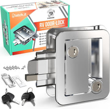 Load image into Gallery viewer, Water-Resistant Chrome RV Door Lock - Fast Installation with Lifetime Warranty