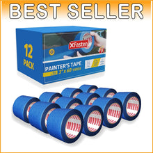 Load image into Gallery viewer, Bulk Blue Painters Tape - 3-Inch x 60-Yards, 12 Rolls for Sharp, Mess-Free Lines