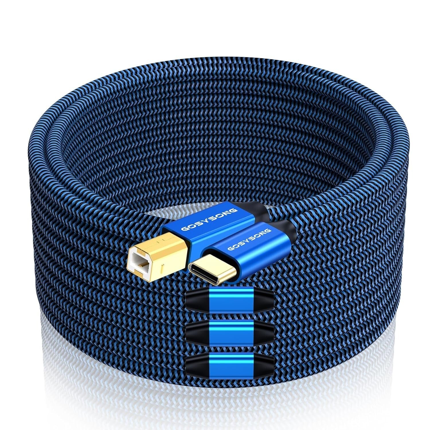 USB C Printer & Scanner Cable 100ft - Tangle-Free, Reinforced Durable Design