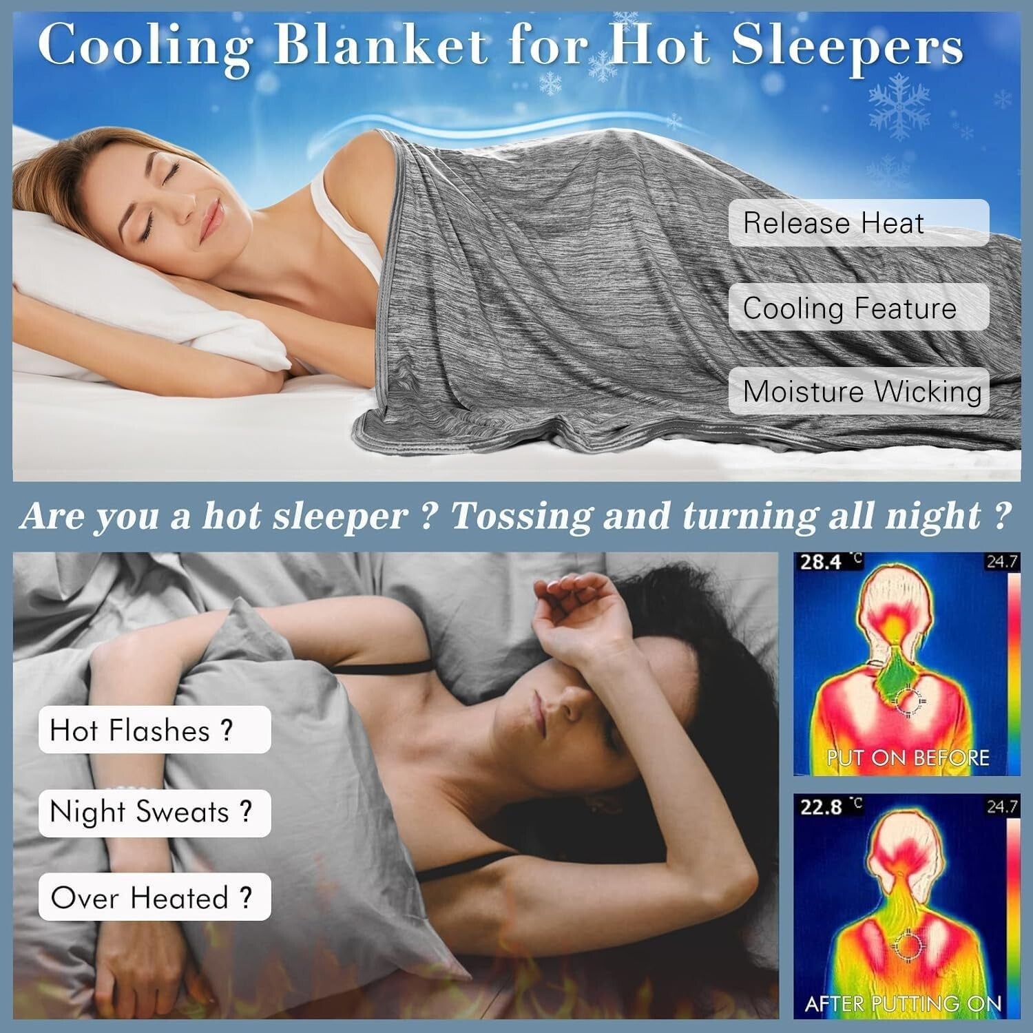 Arc-Chill Cooling Blanket: 51x67in Lightweight Throw for Hot Summer Comfort