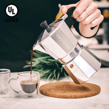 Load image into Gallery viewer, Premium Milano Moka Pot Stovetop Espresso Coffee Maker - 6 Cups, Silver Finish