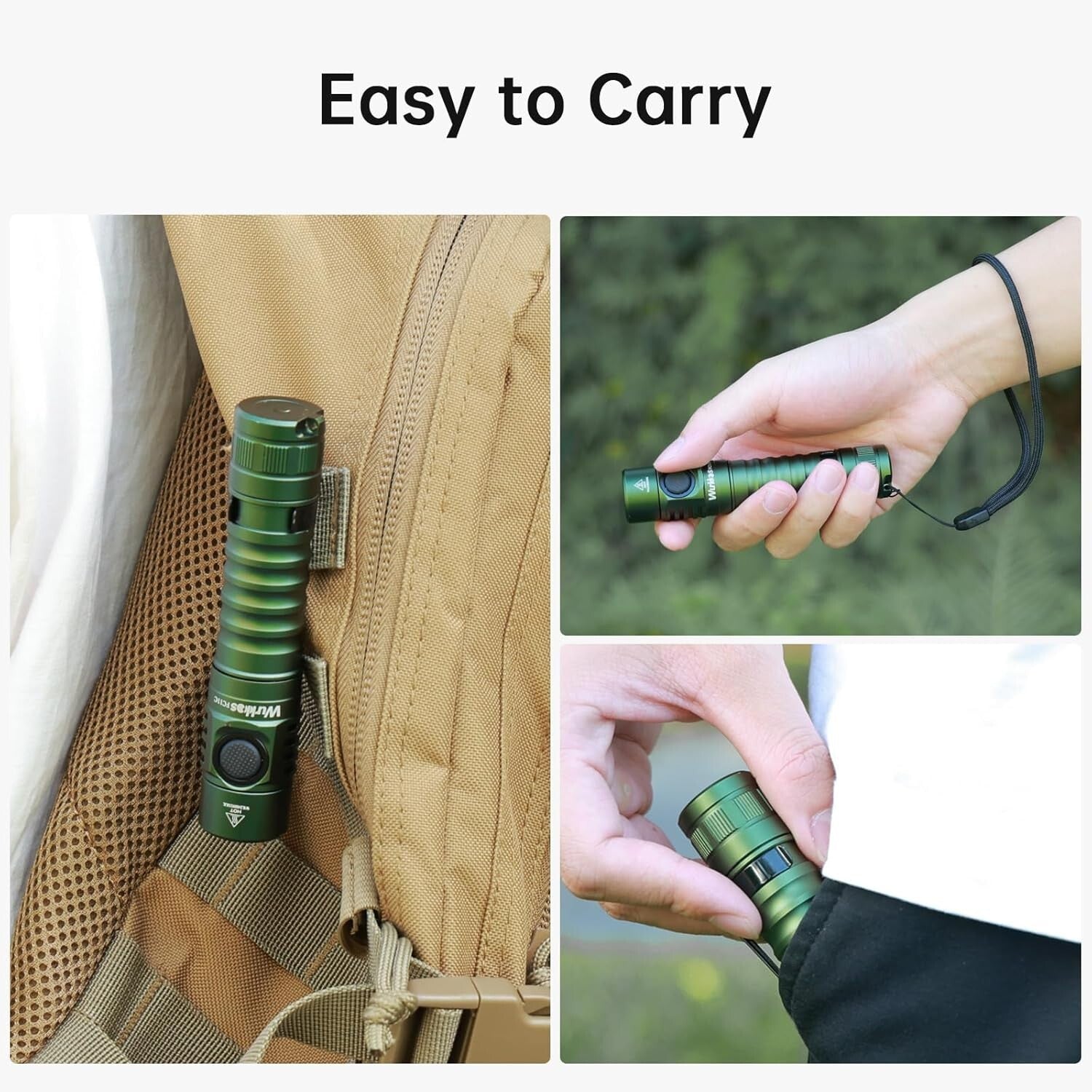 Compact Rechargeable LED Flashlight - IP68 Rated Waterproof & Magnetic Tail Cap