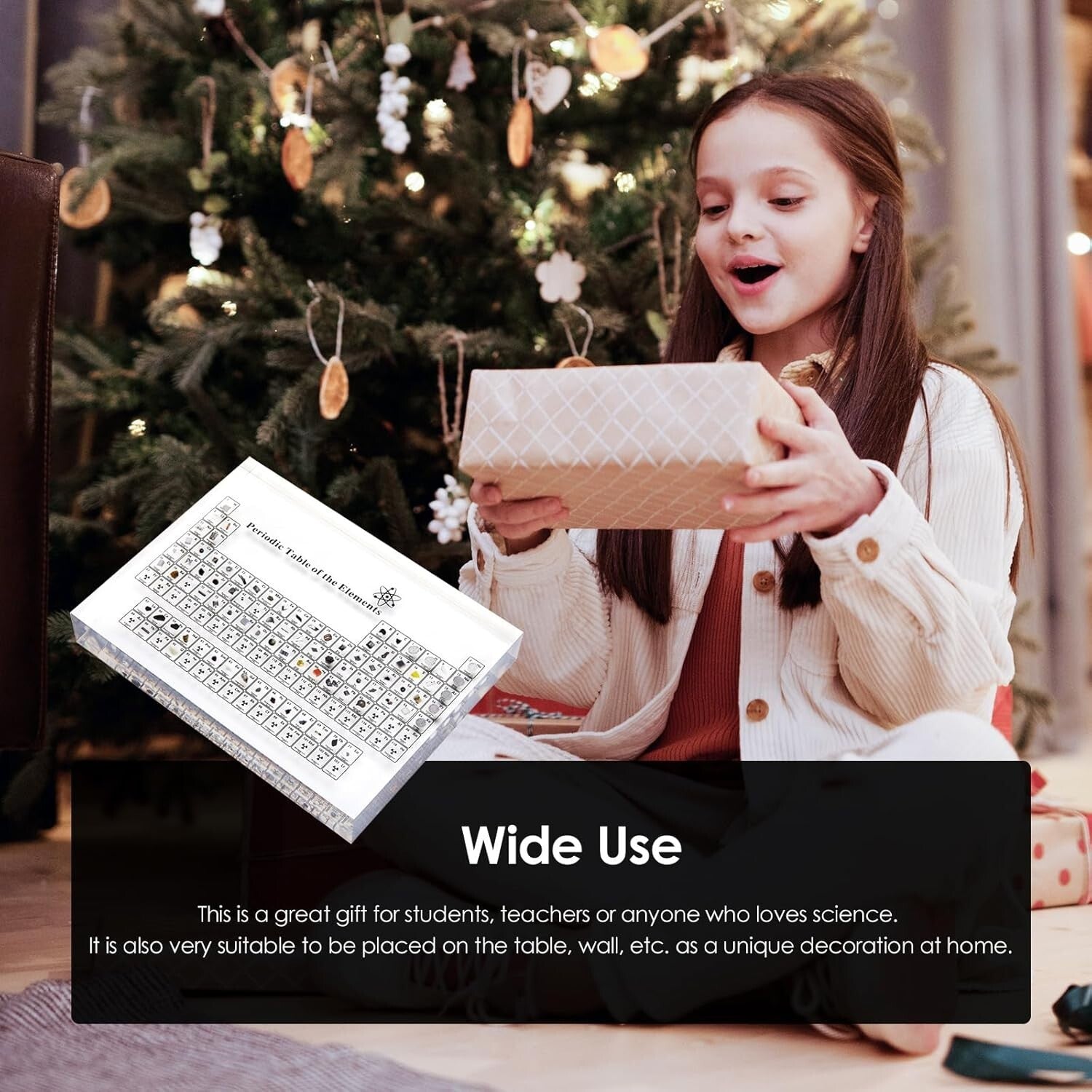 Large Acrylic Periodic Table with Real Elements - Unique Gift for Science Lovers