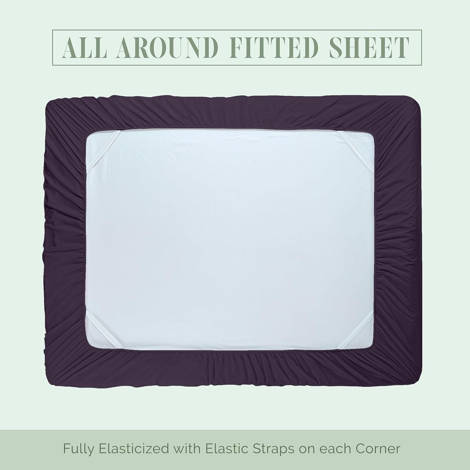 King-Size Luxury Microfiber Sheet Set - Fade Resistant & Wrinkle Free, Eggplant