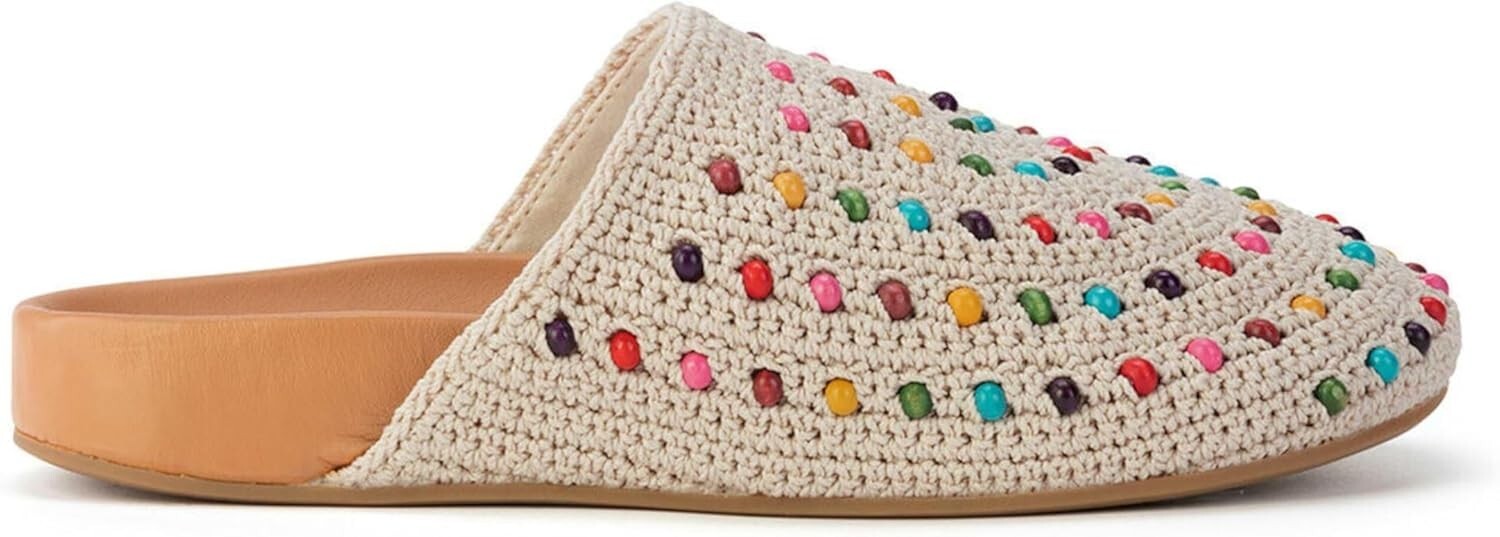 Stylish Women's Bolinas Clogs, Ecru Multi Beads - Comfortable Everyday Slip-Ons