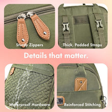 Load image into Gallery viewer, Stylish Unisex Diaper Bag Backpack with Changing Pad &amp; Stroller Straps - Green