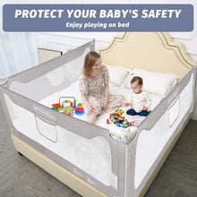 Load image into Gallery viewer, U-Shape Toddler Bed Rail for California King Bed - Modern Grey Safety Guard