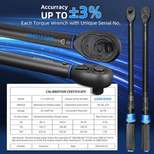Load image into Gallery viewer, Professional 1/2-Inch Drive Click Torque Wrench - Dual-Directional 25-250FT.LB