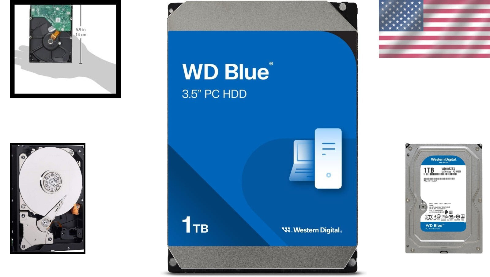 Dependable 1TB WD Blue Hybrid Drive – SATA 6 Gb/s, Perfect for Everyday Use